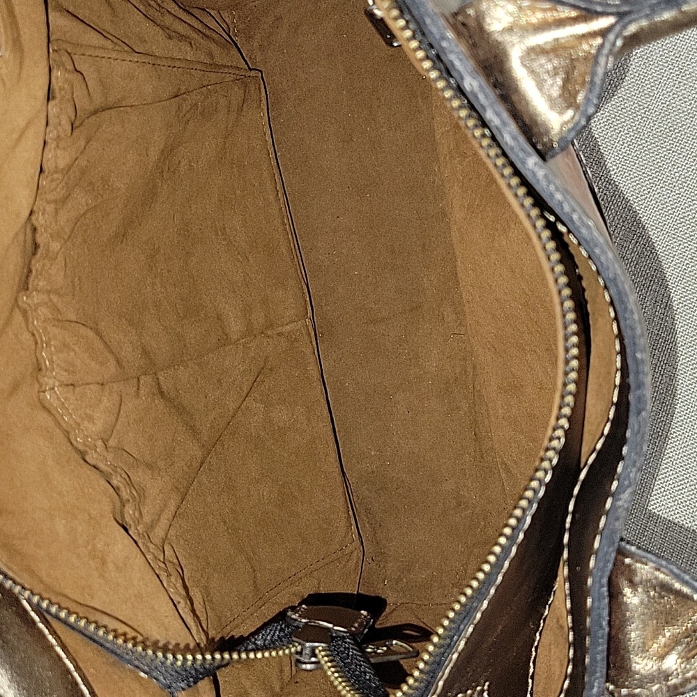 Patricia Nash Gold and Brown Floral Satchel - Picture 13 of 16